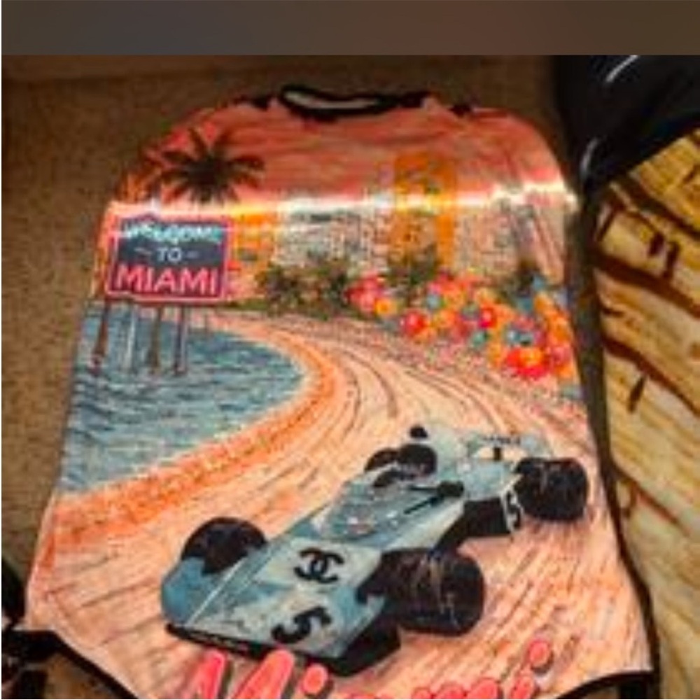 Kids Miami Beach Racing Graphic suitcase cover Miami Multicolor